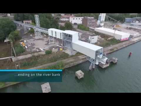 Drone Flight over a Pipe Conveyor Construction Site