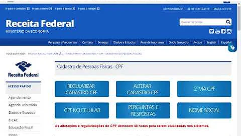 Como preencher alteração de dados cadastrais no CPF?