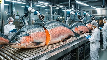 Salmon Processing for Sashimi : Inside a Salmon Processing Factory (Full Process)