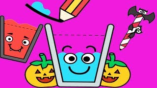 Happy Glass(New Update) Halloween Skin - Gameplay Walkthrough Part 12- DRAW A LINE TO FILL THE GLASS screenshot 2