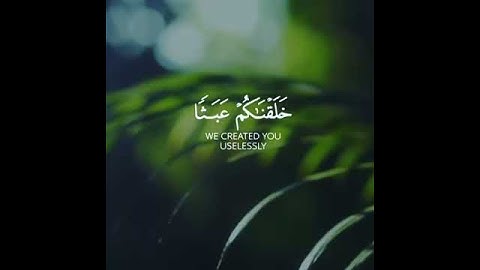 القارئ : اسلام صبحي { أفحسبتم أنما خلقناكم عبثا} سورة : المؤمنون