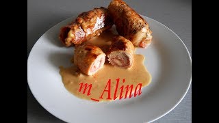 Куриные рулетики с ветчиной и сыром))) Куриные рулетики с ветчиной и сыром)))