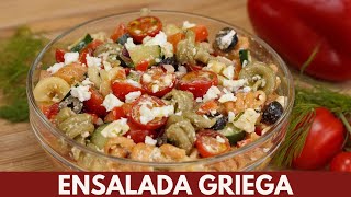 Ensalada Griega con Pasta, Saludable, Fácil de hacer y muy Sabrosa | Katastrofa La Cocina