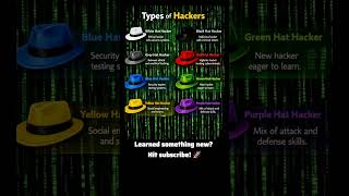 Types of Hackers | Cyber Security Basics 🔥 #cybersecurity #datascience #dataengineer #techshorts #ai