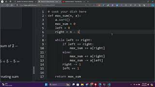 Codechef Starters 133 Division 3 Maximum Alternating Sum