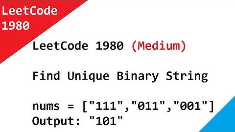 LeetCode 1980  Find Unique Binary String