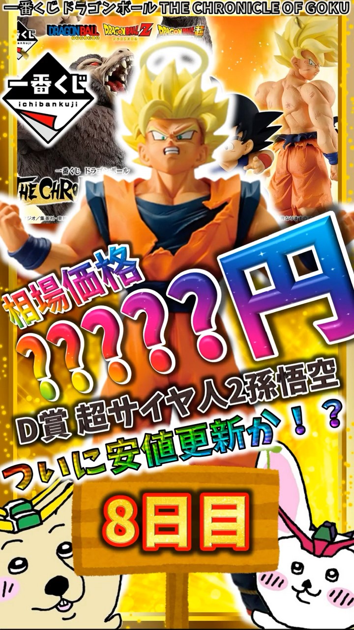 一番くじ 8日目相場】D賞 超サイヤ人2孫悟空が続落！昨日までの高値圏