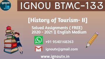 IGNOU BTMC-133 Solved Assignment 2020-2021 [FREE] || BAVTM || BTMC-133 || IGNOU TV || IGNOU ||