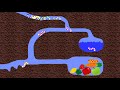 【Algodoo】Worm Heading for Bait.　みの虫がエサに辿り着くまで