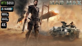 RTX 5050 MAD MAX The Game | MAD MAX RTX 5050 & i5 14400F Benchmark 1080p/1440p/4K