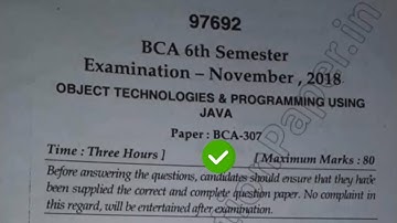 2018 Mdu BCA 6th Sem Java Question Paper