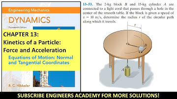 13-53 | Kinetics of a Particle | Chapter 13: Hibbeler Dynamics 14th |  Engineers Academy