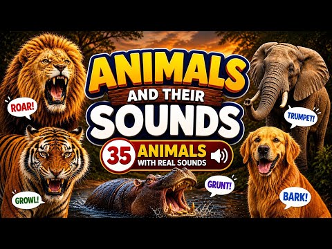 Animals and Their Sounds for Kids | 35 Real Animal Sounds | Learn Wild & Farm Animals šÆš¶