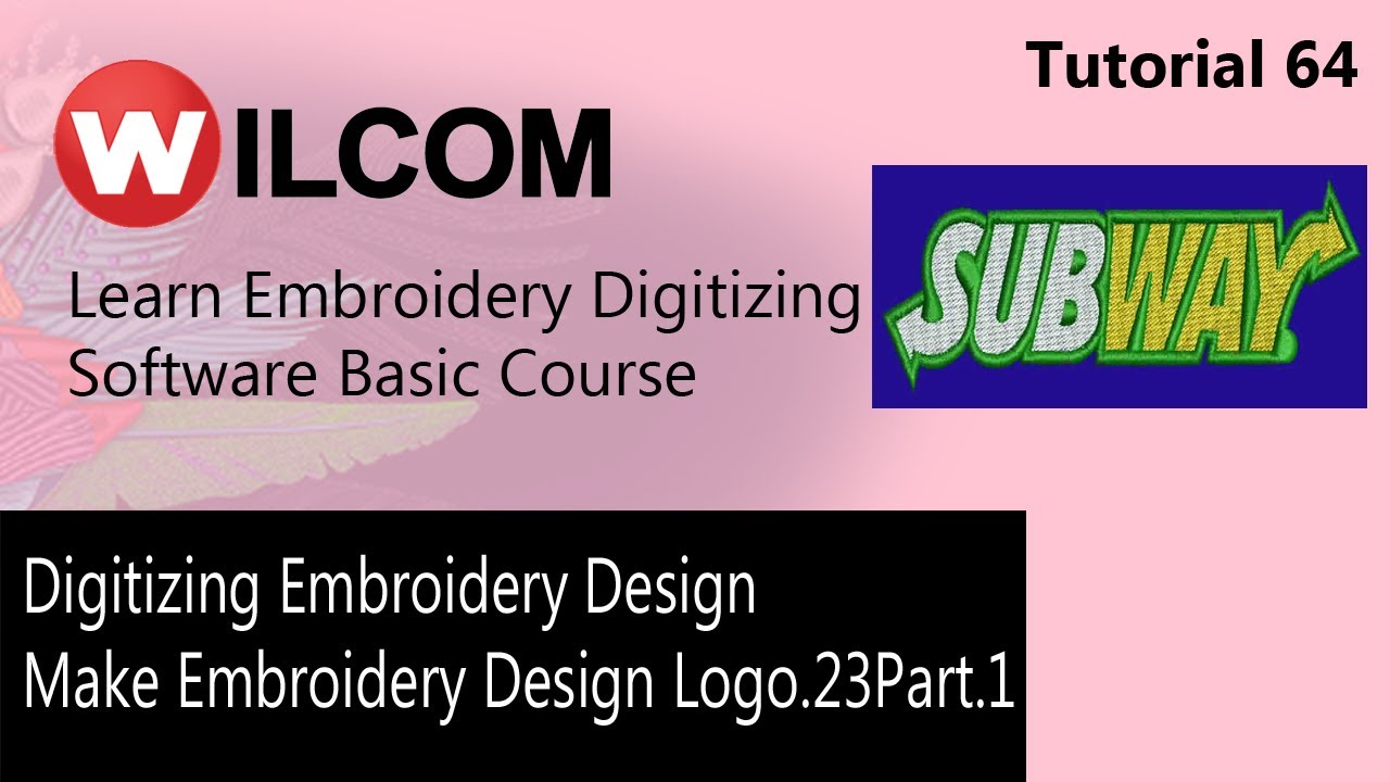 Digitizing Embroidery Design / Make Embroidery Design Logo 23Part 1