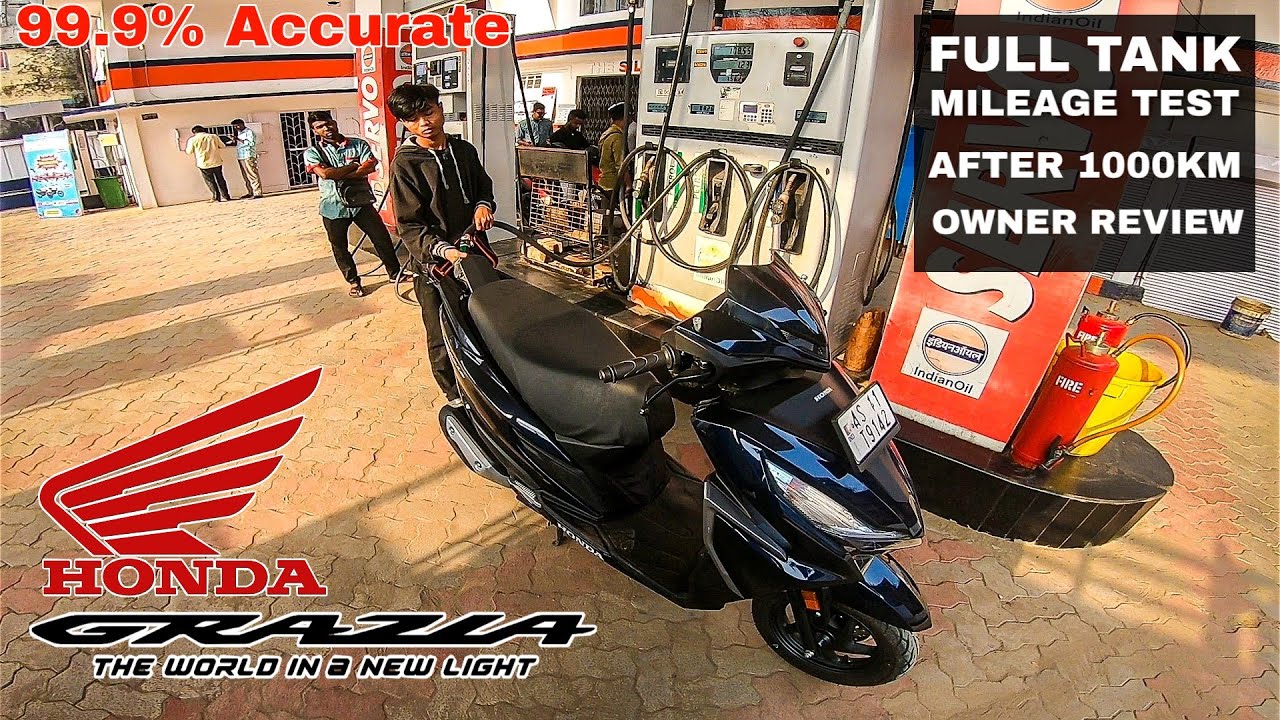 Honda Grazia 125 BS6 Full Tank Mileage Test After 1000 Km Review