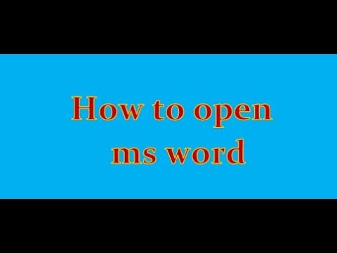 open ms word