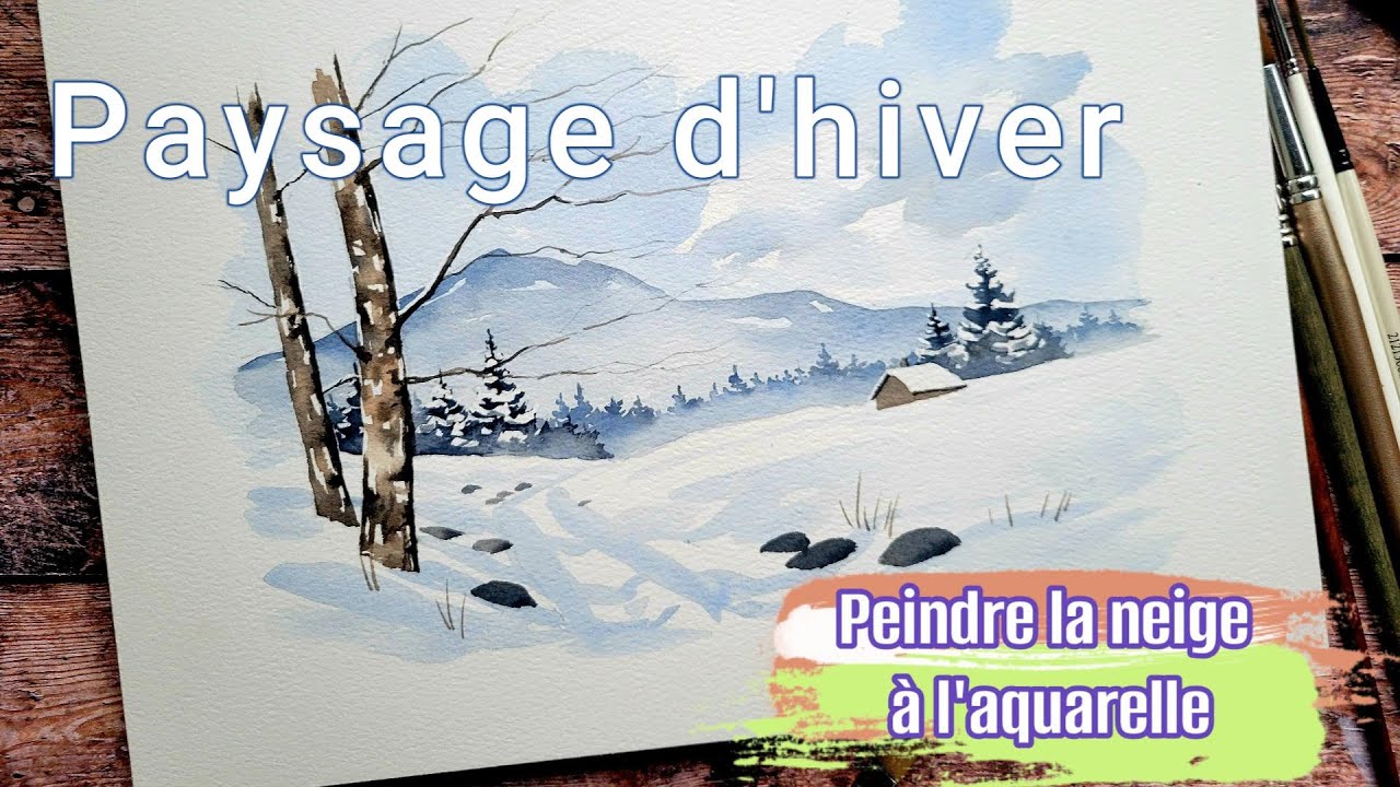 Paysage enneigé - peindre la neige!