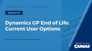 Dynamics GP End of Life: Current User Options