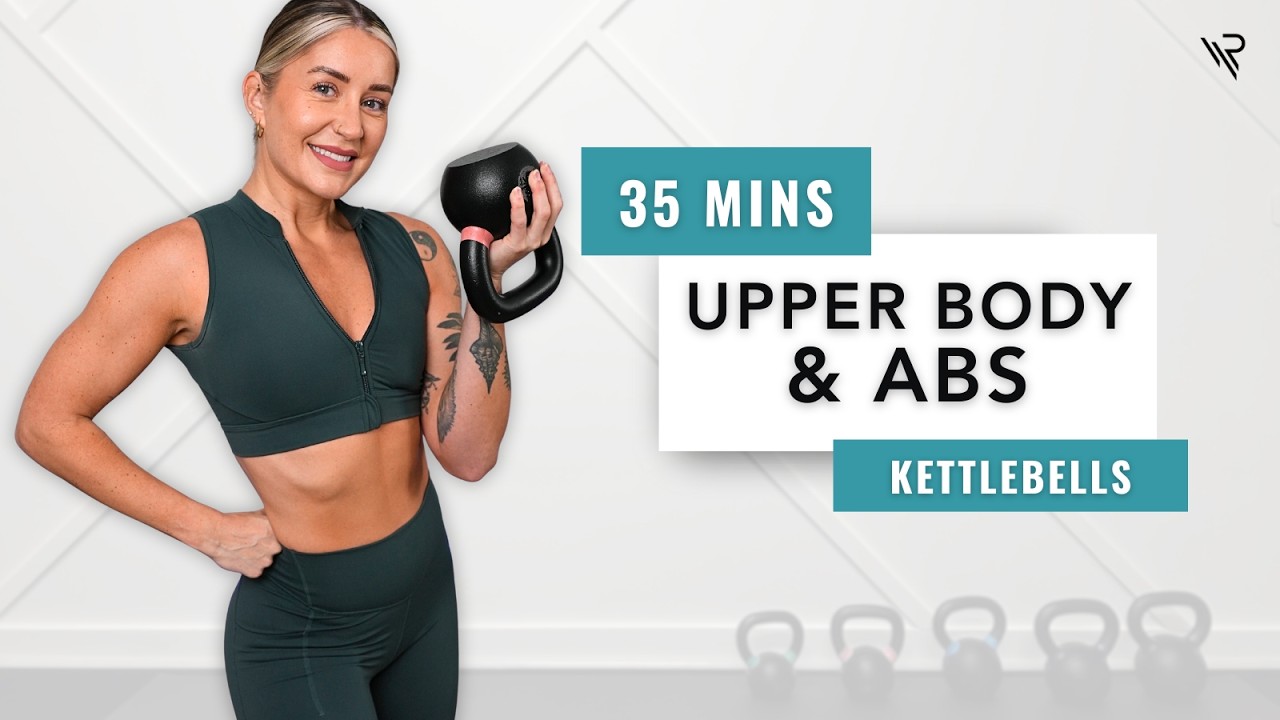 35 Min Upper Body & Abs Kettlebell Workout (No Repeats)