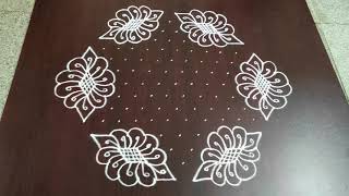 Easy daily rangoli for beginners | Simple chukki rangoli | 365 days dots rangoli |