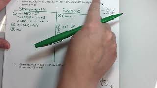 Geometry Standards: 2.6 Day 1: Angle Proofs