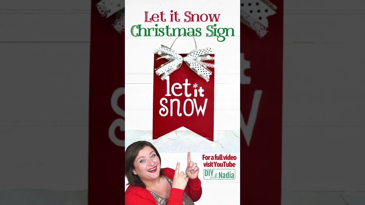 Dollar Tree Christmas Winter Let it Snow Sign Decor DIY Tutorial ❄️