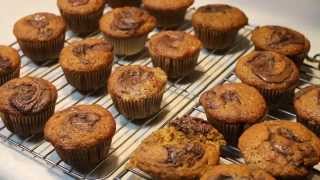 Pumpkin Nocciolata / Nutella Swirl Muffins