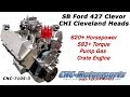 SB Ford 427 Cleveland Engine dyno, 639 Horsepower by CNC-Motorsports