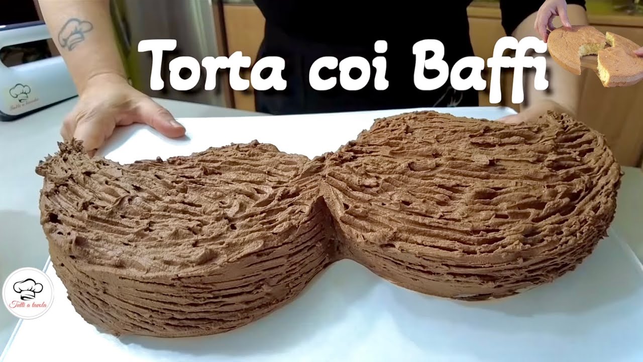 TORTA coi BAFFI per la Festa del Papà ☕️🍫 Pan di Spagna e Ganache al Cioccolato e Caffè
