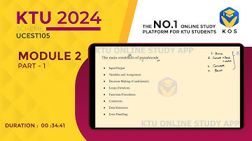Algorithmic Thinking with Python | Module - 2 Part 1 | B.Tech. KTU 2024 Scheme |STUDY FREE | KOS APP