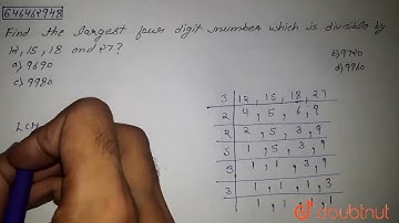 Find the largest four digit number which is divisible by 12, 15, 18 and 27 ? | CLASS 14 | LCM & ...