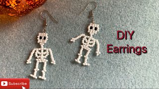 Beaded skeleton earrings tutorial