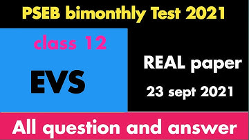 pseb class 12th EVS paper solutions | pseb september bi monthly paper 2021 | 12 EVS paper