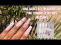 NAIL ADDICT GEL POLISH SET || PINK FLOWER FRENCH TIPS PRESS ON NAIL TUTORIAL