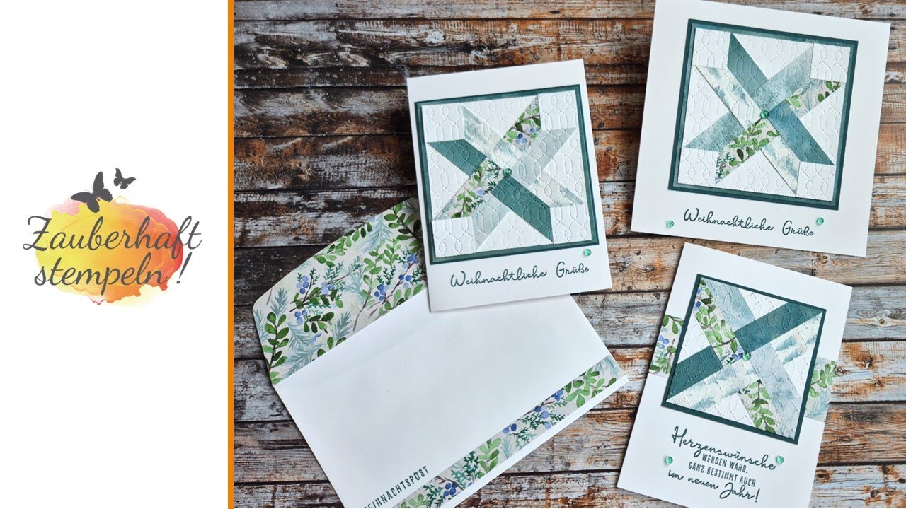 Quilt Star | schnelle Weihnachtskarte aus Designerpapier Resten | MAGISCHER WINTER | Stampin' Up!