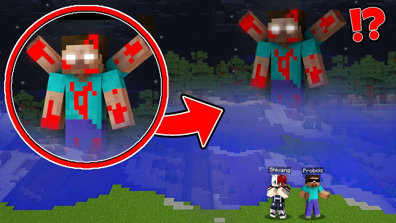 WE GOT ATTACKED BY SCARY GIANT HEROBRINE IN MINECRAFT !!😱