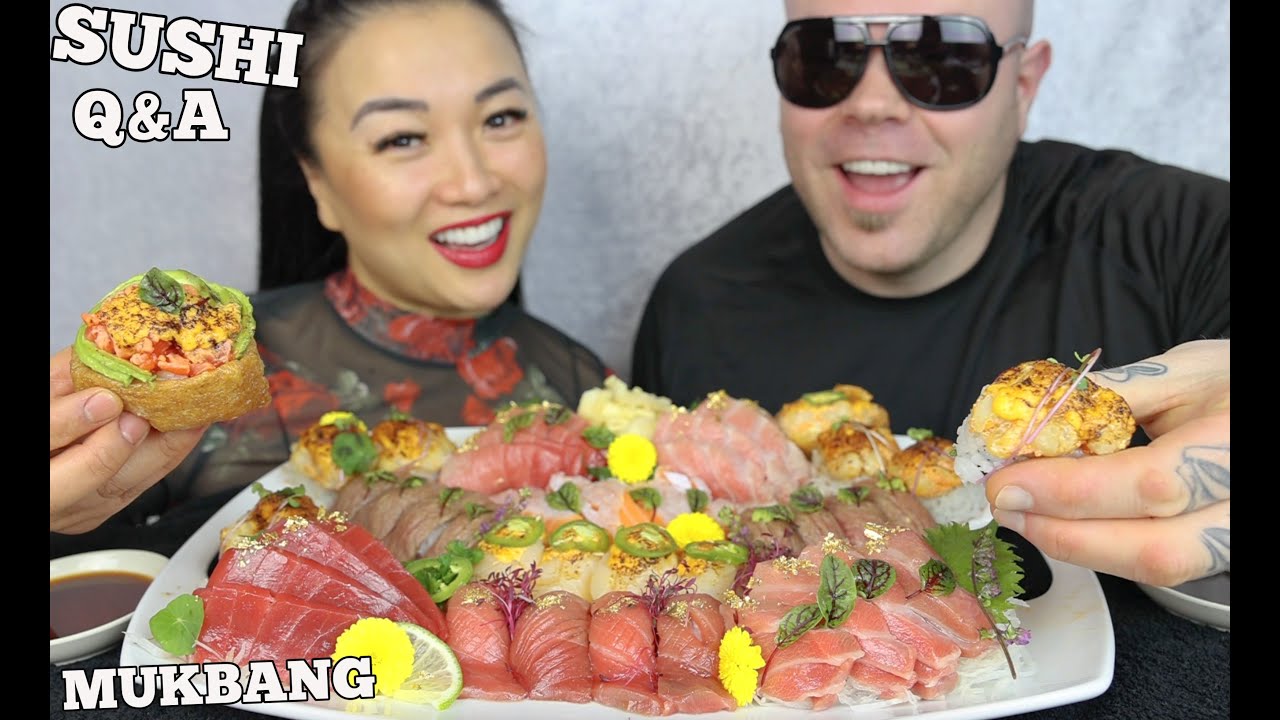 BEST SUSHI EVER MUKBANG *Q&A (LETS EAT, LETS CHAT) | SASVlogs