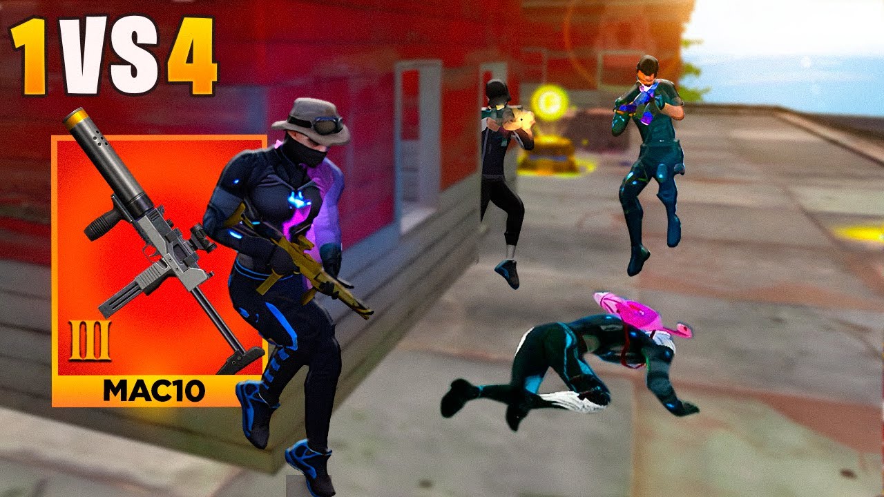 A NOVA MAC-10 NÍVEL 3 AVASSALADORA SOLO VS SQUAD!! FREE FIRE MOBILE