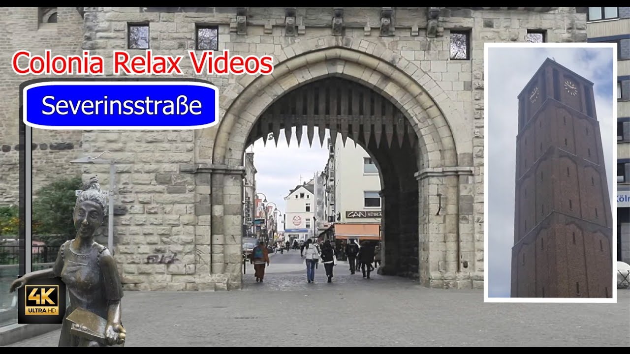 Köln / Cologne Severinsstraße 4K Walkingtour mit Torburg und St Severinskirche Germany - Deutschland