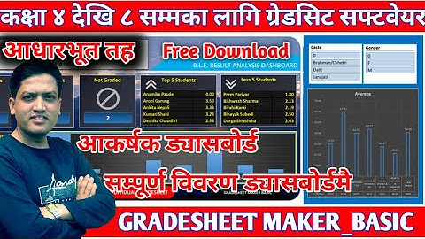 आधारभूत तहका लागि ग्रेडसिट सफ्टवेयर | GRADE SHEET MAKER BASIC | How to use GradeSheet Maker Basic