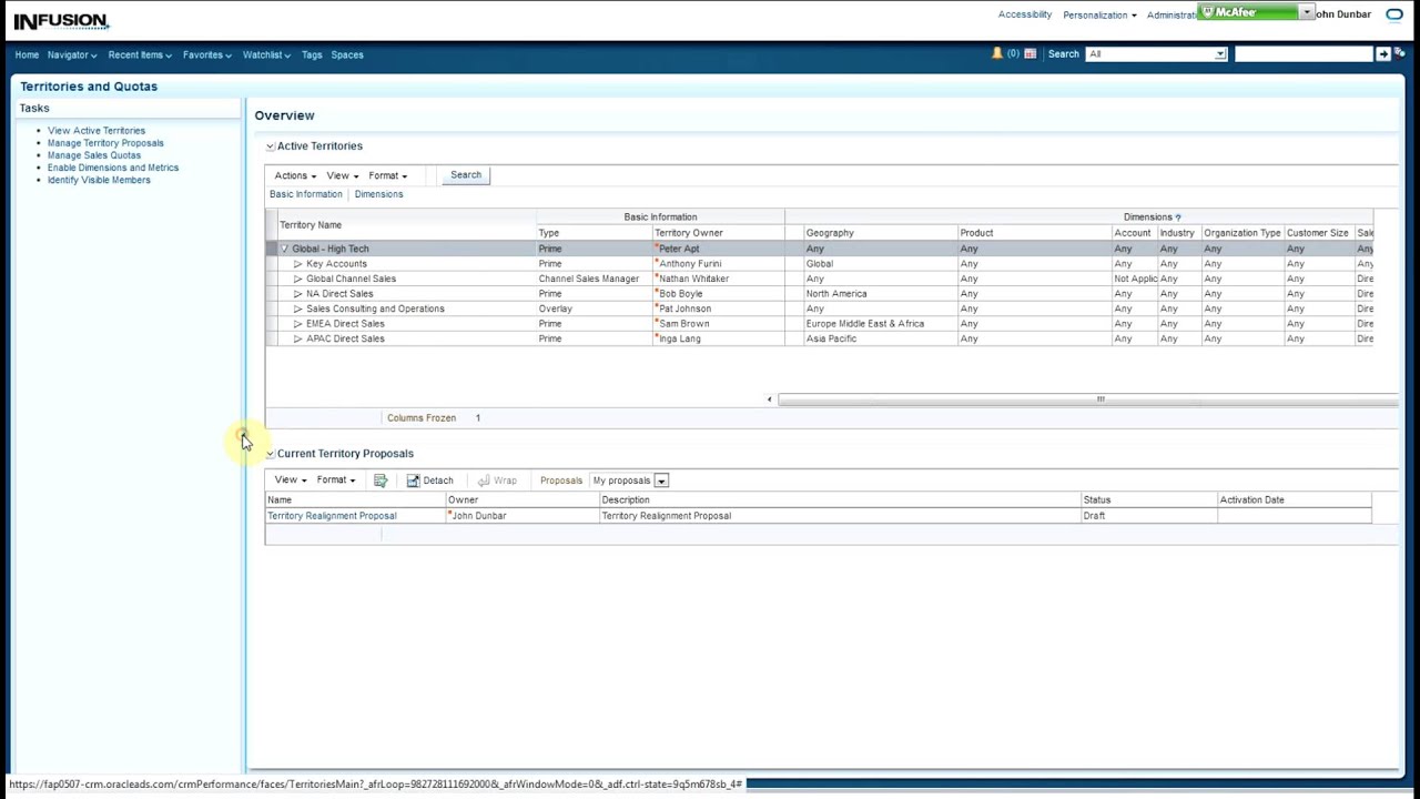 territory assignment in oracle sales cloud