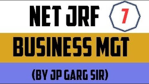 Business Management for NTA NET COMMERCE I RPSC FIRST GARDE I By JP GARG SIR I Class7