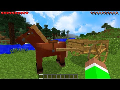 How to Get HORSE CARTS in Minecraft TUTORIAL! (Horse Wagon Mod)