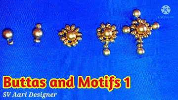 aari work buttas and motifs for beginners | simple and easy buttas using beads | aari work motifs
