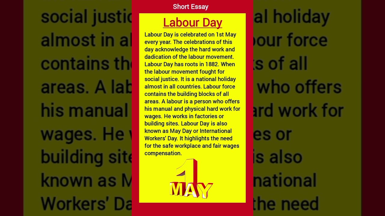 Short Essay on Labour Day ||  Labour Day Essay 