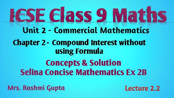 ICSE 9 Maths Ch 2: Compound Interest Explained (Without Formula) | Selina Ex 2B