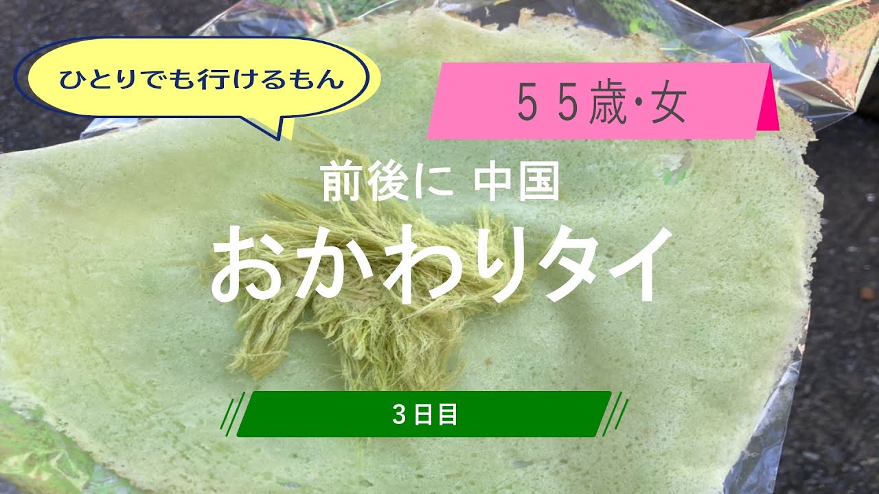 ひとりでも行けるもん　５５歳　女　おかわりタイ　３日目