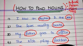 How to find Nouns  | How to identify Nouns | Nouns Worksheet | English grammar |Grammar for kids