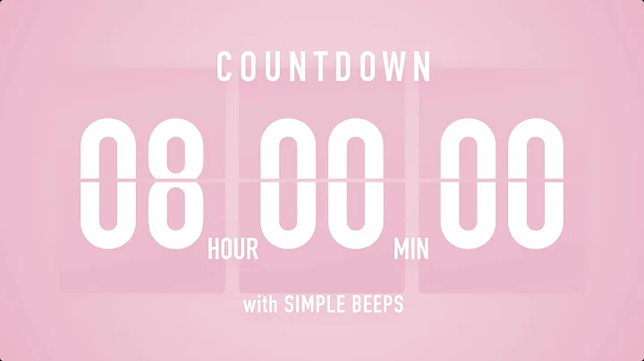8 Hour Countdown Timer 🌸 Flip Clock with Simple Beeps 🔔