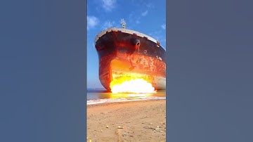 Massive Ship Crashes Into Beach — Explodes on Impact
